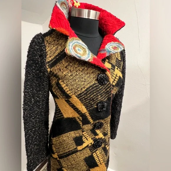 AN REN NEW YORK Multicolor Wool Knit Coat 🖼️ - Picture 4 of 11